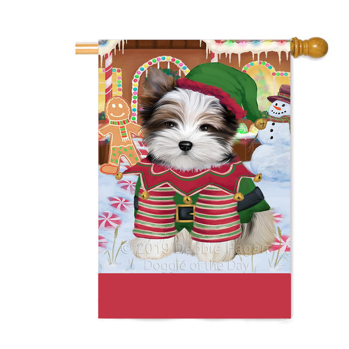 Personalized Gingerbread Candyfest Biewer Dog Custom House Flag FLG63734