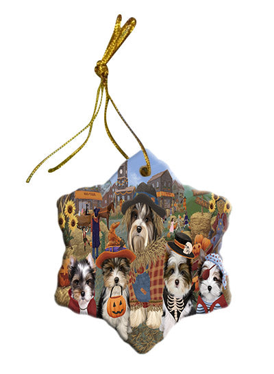 Halloween 'Round Town Biewer Dogs Star Porcelain Ornament SPOR57474