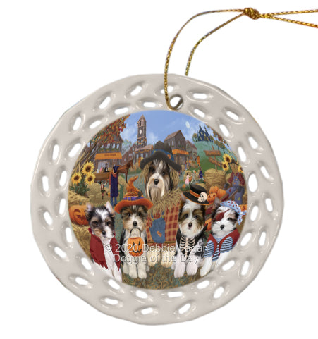 Halloween 'Round Town Biewer Dogs Doily Ornament DPOR58010