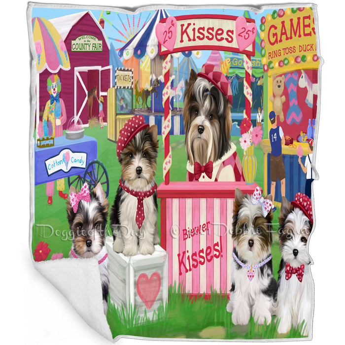 Carnival Kissing Booth Biewer Terriers Dog Blanket BLNKT122457