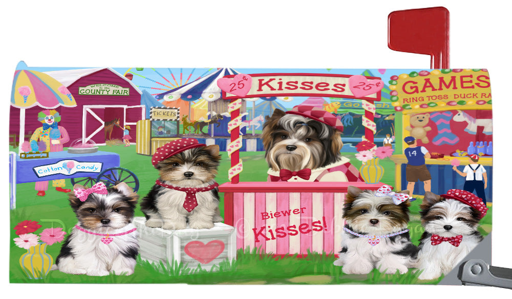 Carnival Kissing Booth Biewer Dogs Magnetic Mailbox Cover Both Sides Pet Theme Printed Decorative Letter Box Wrap Case Postbox Thick Magnetic Vinyl Material