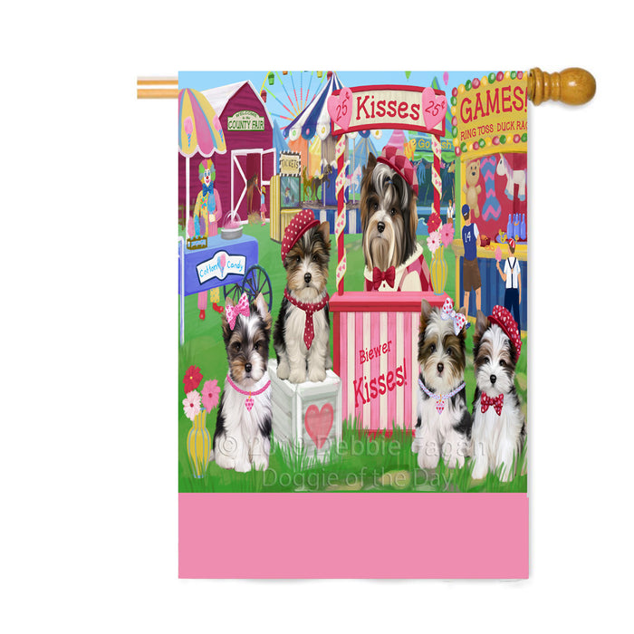 Personalized Carnival Kissing Booth Biewer Dogs Custom House Flag FLG63584