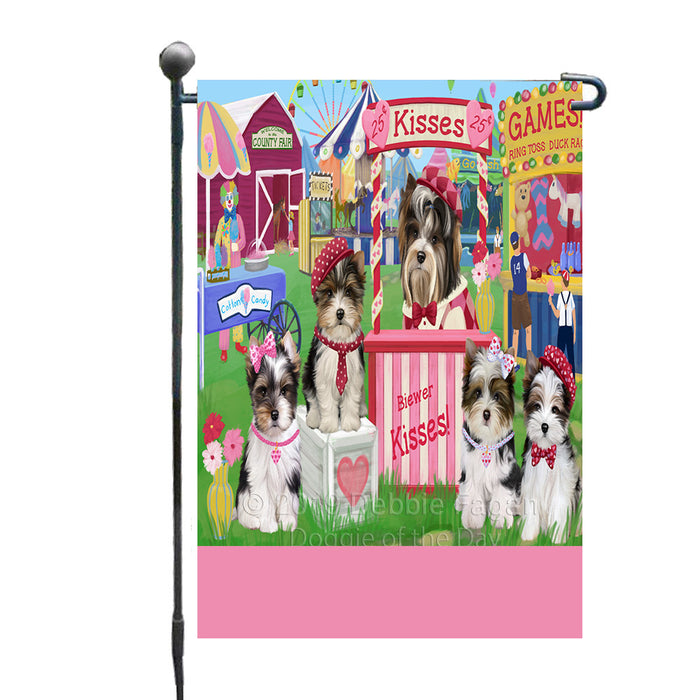 Personalized Carnival Kissing Booth Biewer Dogs Custom Garden Flag GFLG64260