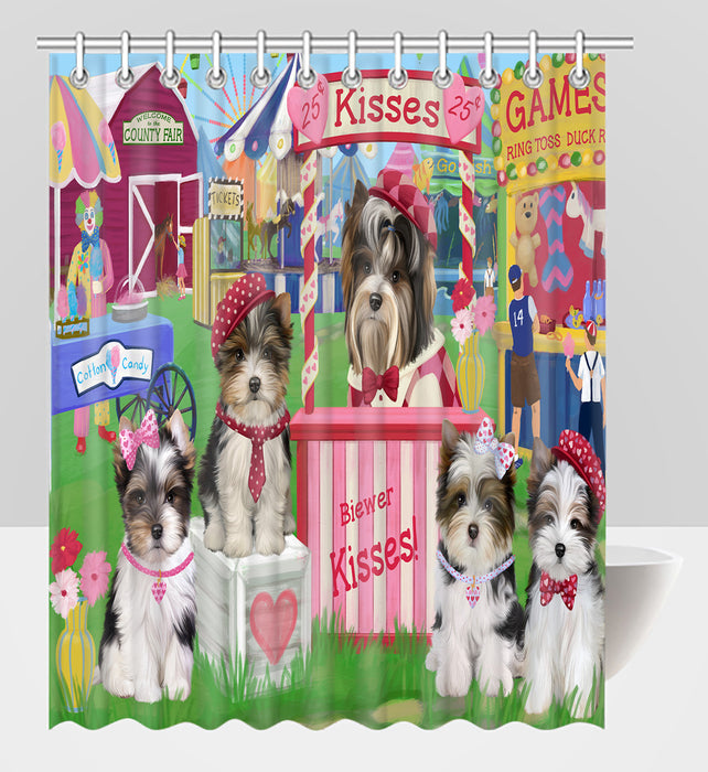 Carnival Kissing Booth Biewer Dogs Shower Curtain