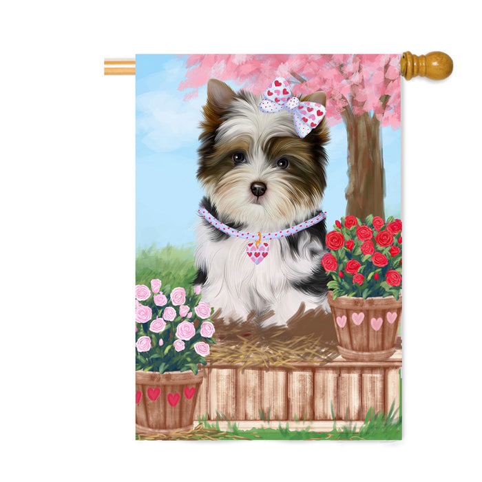 Personalized Rosie 25 Cent Kisses Biewer Dog Custom House Flag FLG64798