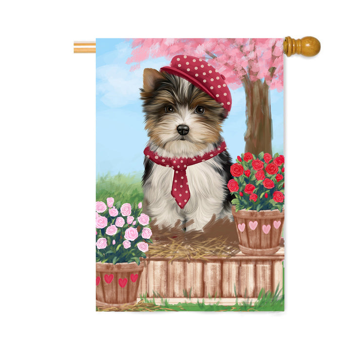 Personalized Rosie 25 Cent Kisses Biewer Dog Custom House Flag FLG64799