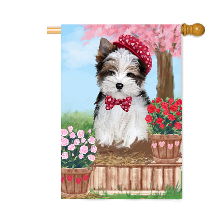 Personalized Rosie 25 Cent Kisses Biewer Dog Custom House Flag FLG64800