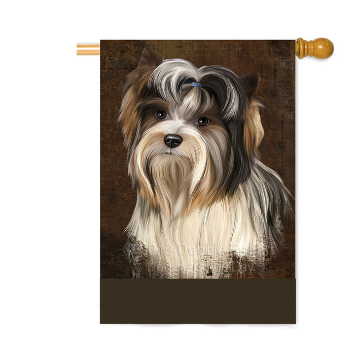Personalized Rustic Biewer Dog Custom House Flag FLG64510