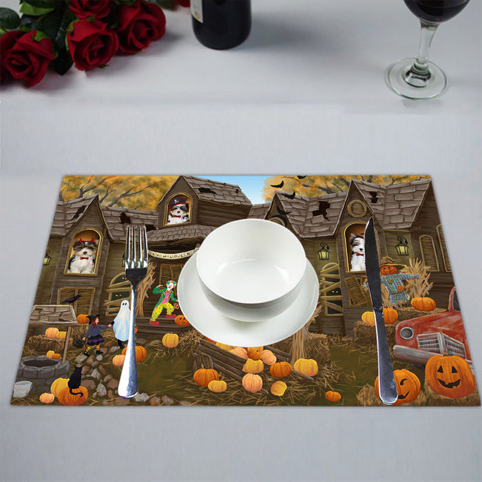 Haunted House Halloween Trick or Treat Biewer Dogs Placemat