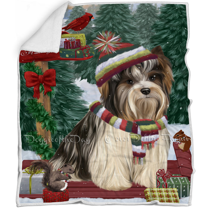 Merry Christmas Woodland Sled Biewer Dog Blanket BLNKT142708