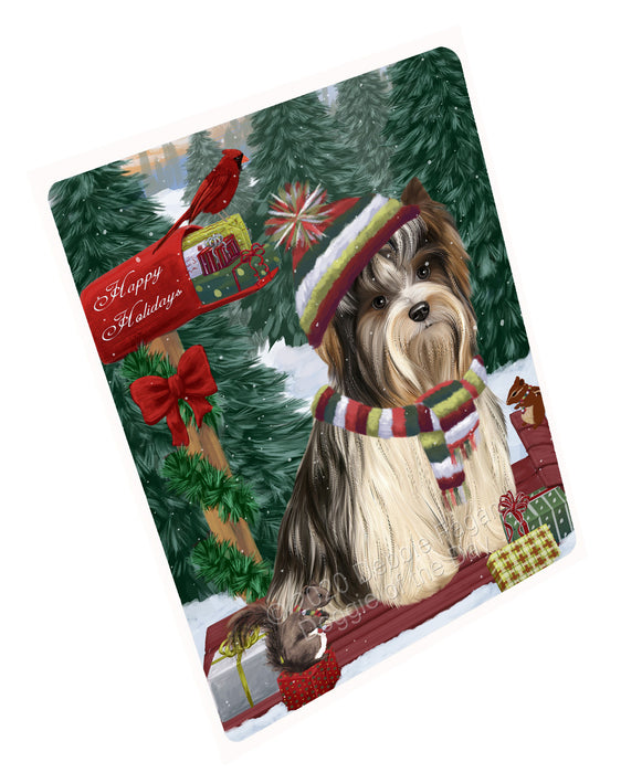Christmas Woodland Sled Biewer Terrier Dog Refrigerator/Dishwasher Magnet - Kitchen Decor Magnet - Pets Portrait Unique Magnet - Ultra-Sticky Premium Quality Magnet RMAG114023