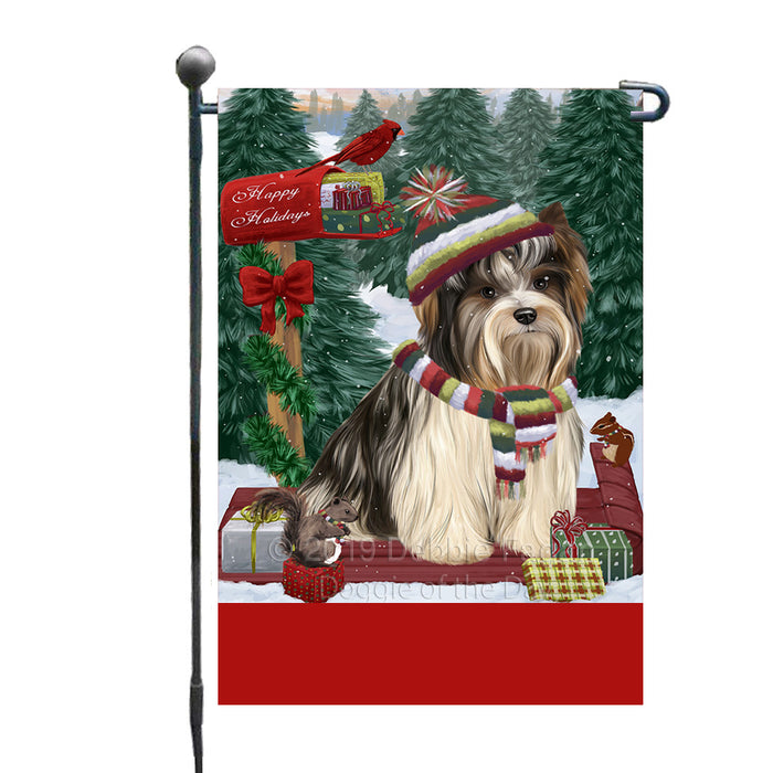 Personalized Merry Christmas Woodland Sled  Biewer Terrier Dog Custom Garden Flags GFLG-DOTD-A61506