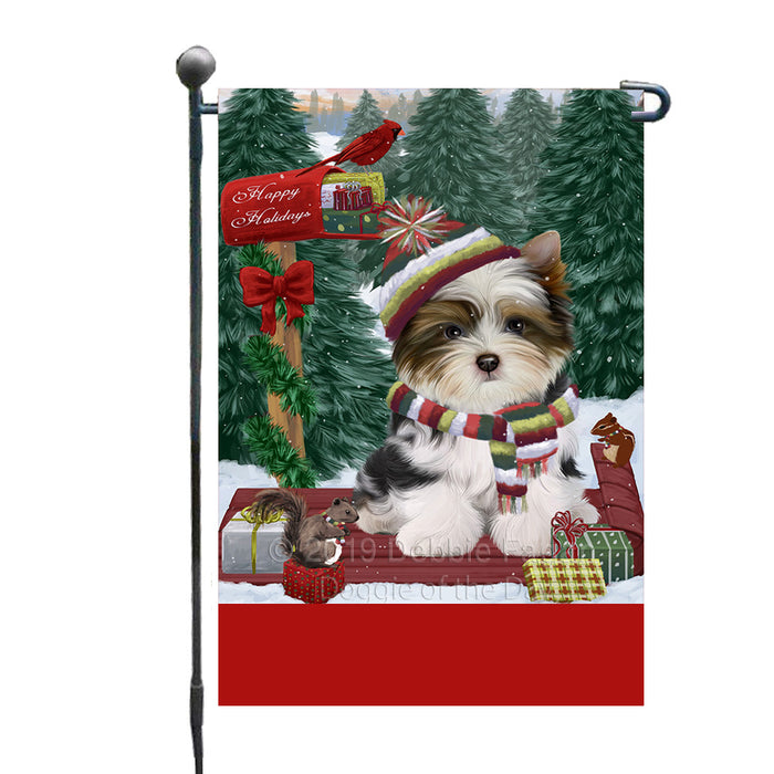 Personalized Merry Christmas Woodland Sled  Biewer Terrier Dog Custom Garden Flags GFLG-DOTD-A61507