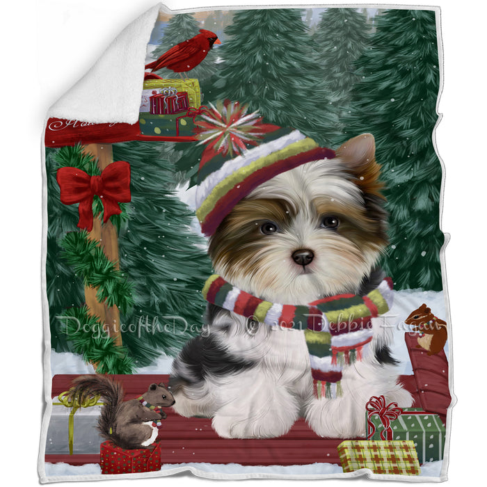Merry Christmas Woodland Sled Biewer Dog Blanket BLNKT142709