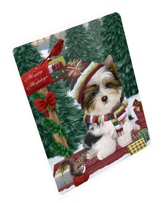 Christmas Woodland Sled Biewer Terrier Dog Refrigerator/Dishwasher Magnet - Kitchen Decor Magnet - Pets Portrait Unique Magnet - Ultra-Sticky Premium Quality Magnet RMAG114028