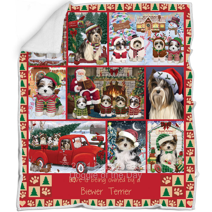 Love is Being Owned Christmas Biewer Terrier Dogs Blanket BLNKT143445