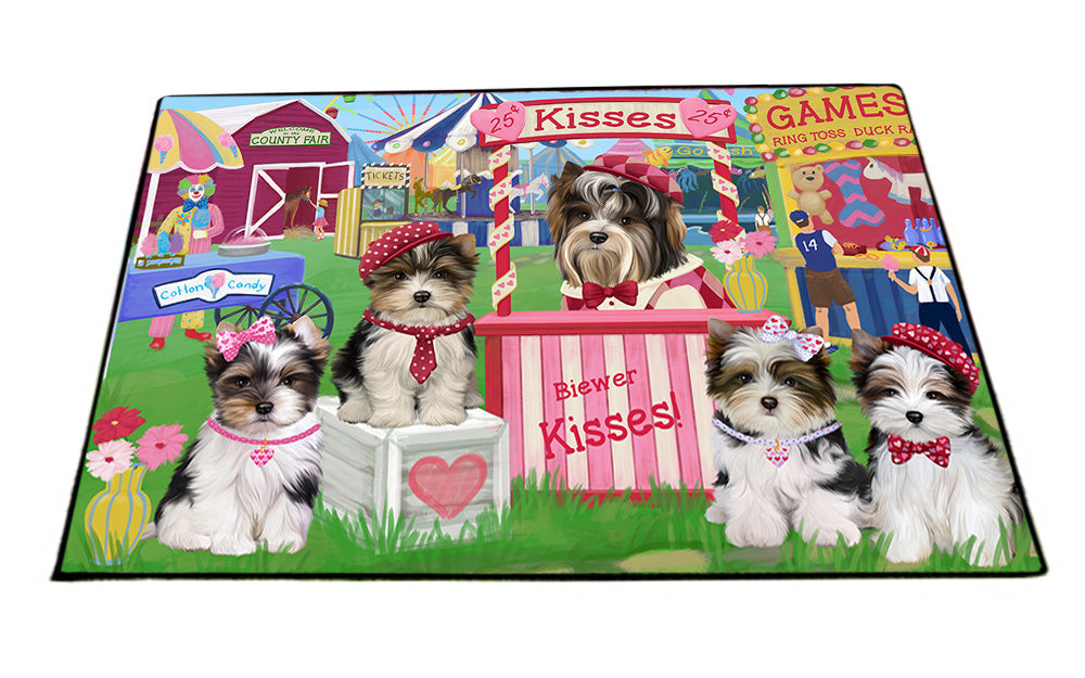 Carnival Kissing Booth Biewer Terriers Dog Floormat FLMS52941