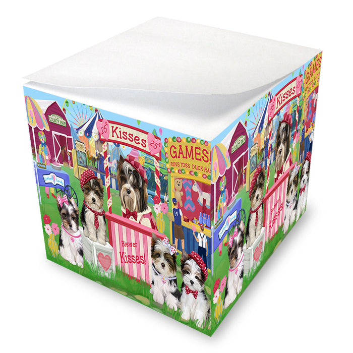 Carnival Kissing Booth Biewer Terriers Dog Note Cube NOC53965