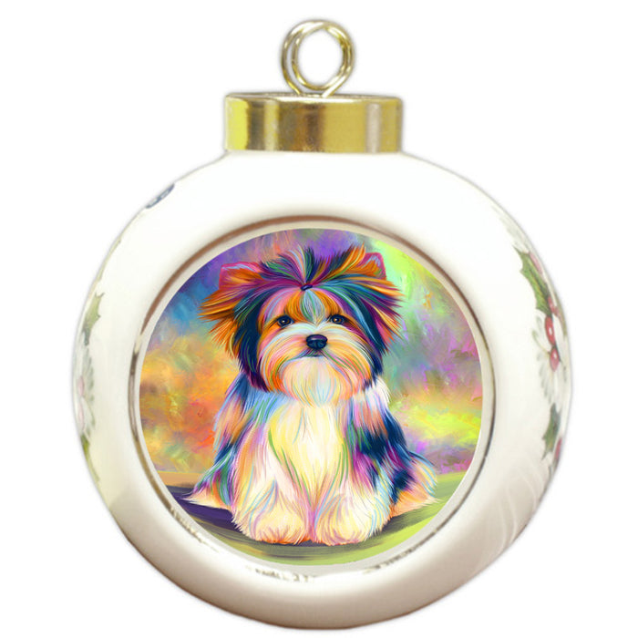 Paradise Wave Biewer Terrier Dog Round Ball Christmas Ornament RBPOR56414