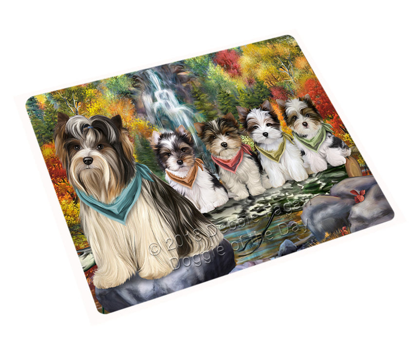 Scenic Waterfall Biewer Terriers Dog Magnet Mini (3.5" x 2") MAG54483