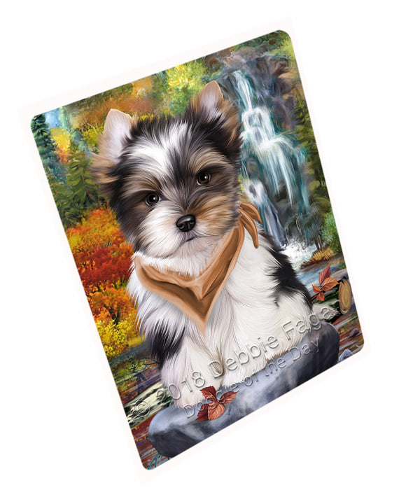 Scenic Waterfall Biewer Terrier Dog Cutting Board C54486