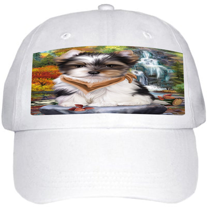 Scenic Waterfall Biewer Terrier Dog Ball Hat Cap HAT54195