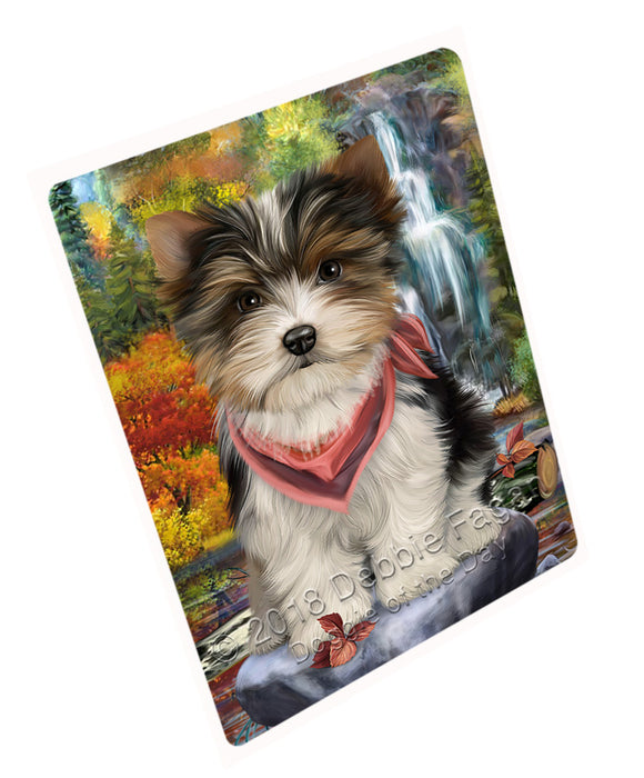 Scenic Waterfall Biewer Terrier Dog Magnet Mini (3.5" x 2") MAG54489