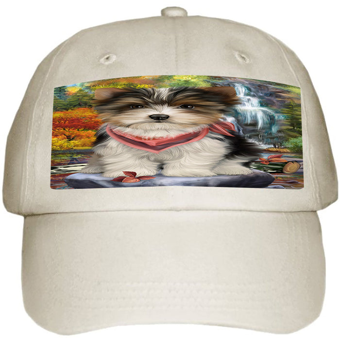 Scenic Waterfall Biewer Terrier Dog Ball Hat Cap HAT54198