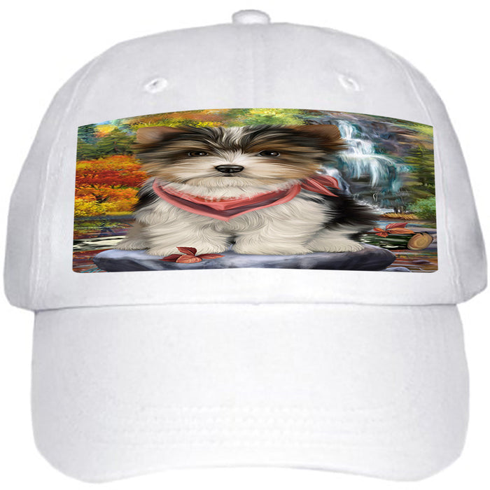 Scenic Waterfall Biewer Terrier Dog Ball Hat Cap HAT54198