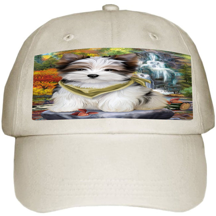 Scenic Waterfall Biewer Terrier Dog Ball Hat Cap HAT54201