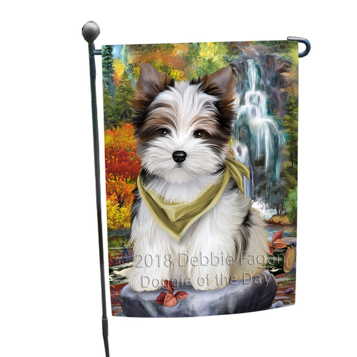 Scenic Waterfall Biewer Terrier Dog Garden Flag GFLG50037