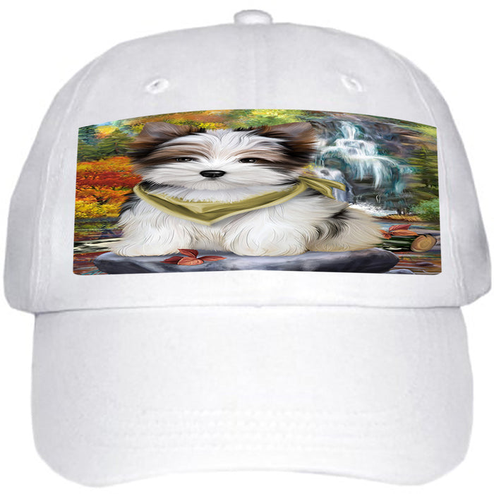Scenic Waterfall Biewer Terrier Dog Ball Hat Cap HAT54201