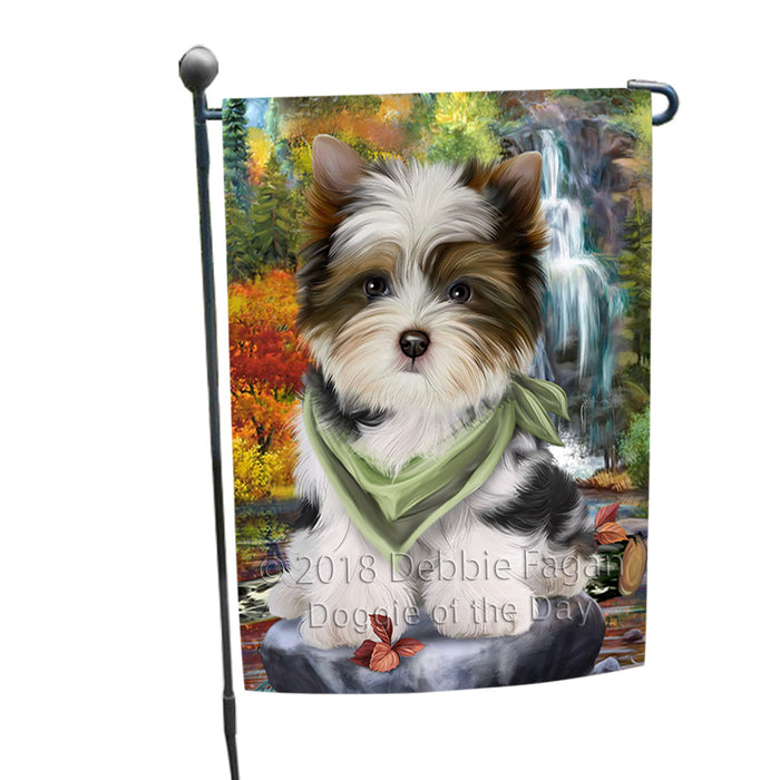 Scenic Waterfall Biewer Terrier Dog Garden Flag GFLG50038