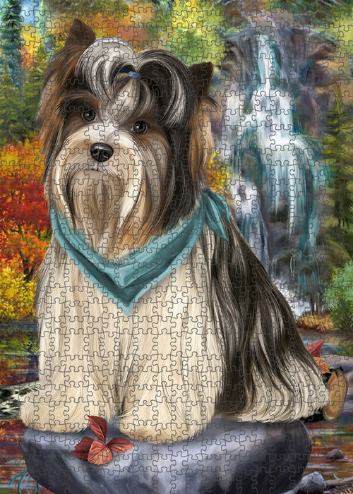 Scenic Waterfall Biewer Terrier Dog Puzzle  PUZL54336