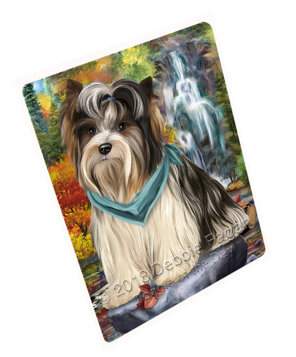 Scenic Waterfall Biewer Terrier Dog Magnet Mini (3.5" x 2") MAG54498