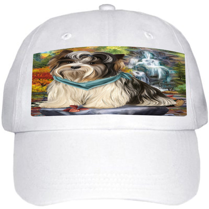 Scenic Waterfall Biewer Terrier Dog Ball Hat Cap HAT54207