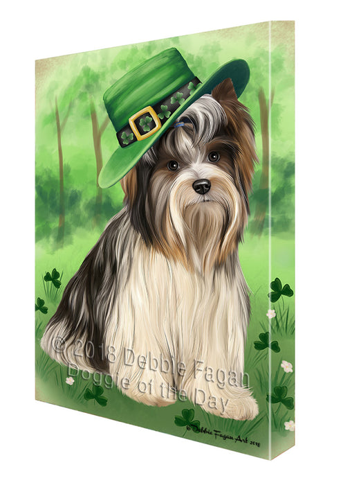 St. Patricks Day Irish Portrait Biewer Terrier Dog Canvas Print Wall Art Décor CVS135278