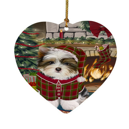 The Stocking was Hung Biewer Terrier Dog Heart Christmas Ornament HPOR55572
