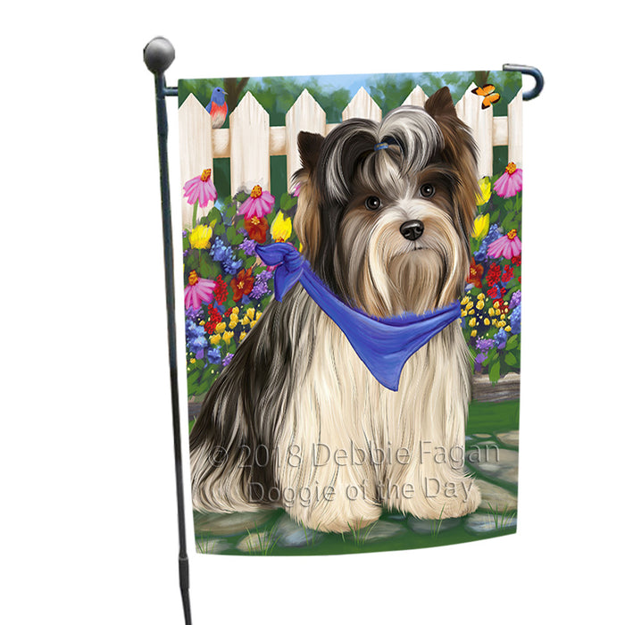 Spring Floral Biewer Terrier Dog Garden Flag GFLG52182