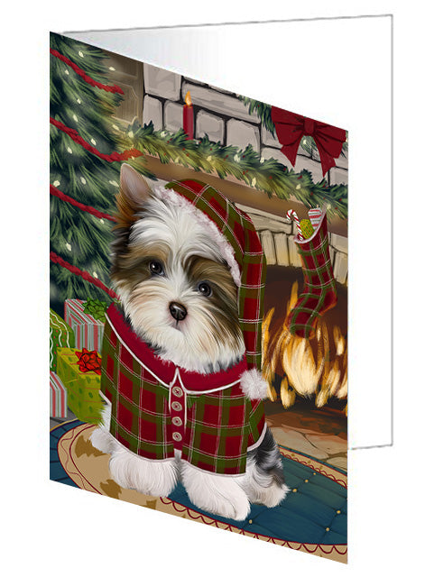 The Stocking was Hung Dachshund Dog Handmade Artwork Assorted Pets Greeting Cards and Note Cards with Envelopes for All Occasions and Holiday Seasons GCD70400