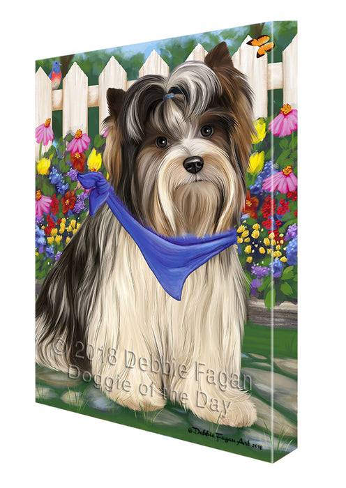Spring Floral Biewer Terrier Dog Canvas Print Wall Art Décor CVS86930
