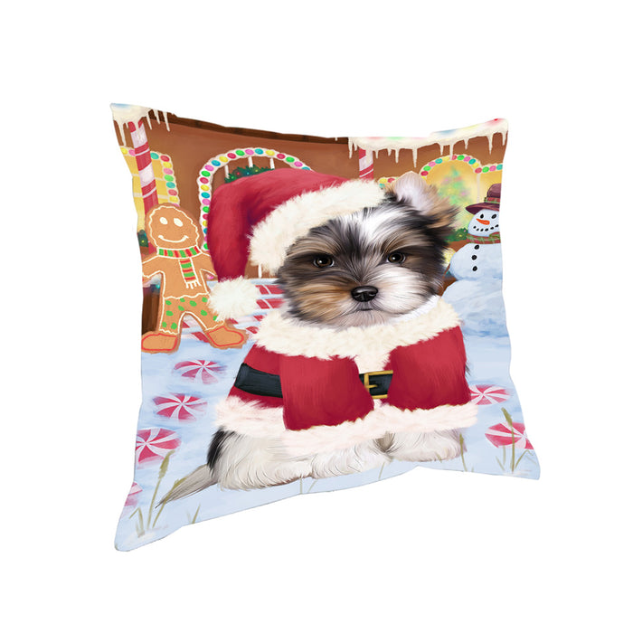 Christmas Gingerbread House Candyfest Biewer Terrier Dog Pillow PIL79040