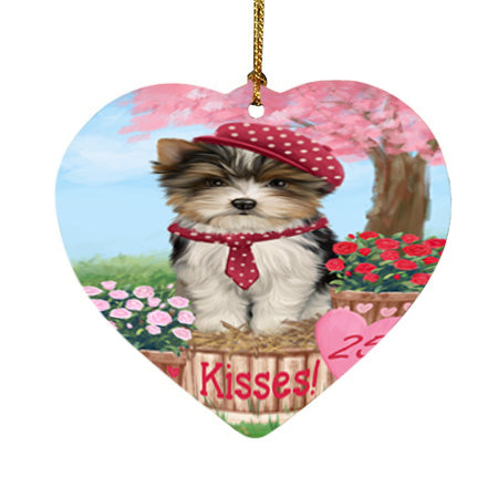 Rosie 25 Cent Kisses Biewer Terrier Dog Heart Christmas Ornament HPOR56285