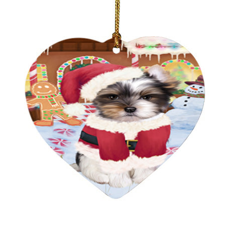 Christmas Gingerbread House Candyfest Biewer Terrier Dog Heart Christmas Ornament HPOR56543