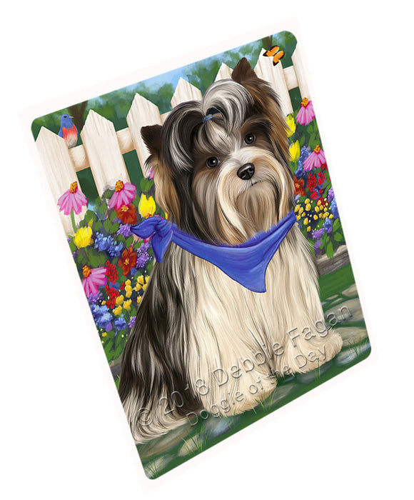 Spring Floral Biewer Terrier Dog Cutting Board C60804