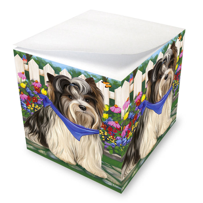 Spring Floral Biewer Terrier Dog Note Cube NOC52185
