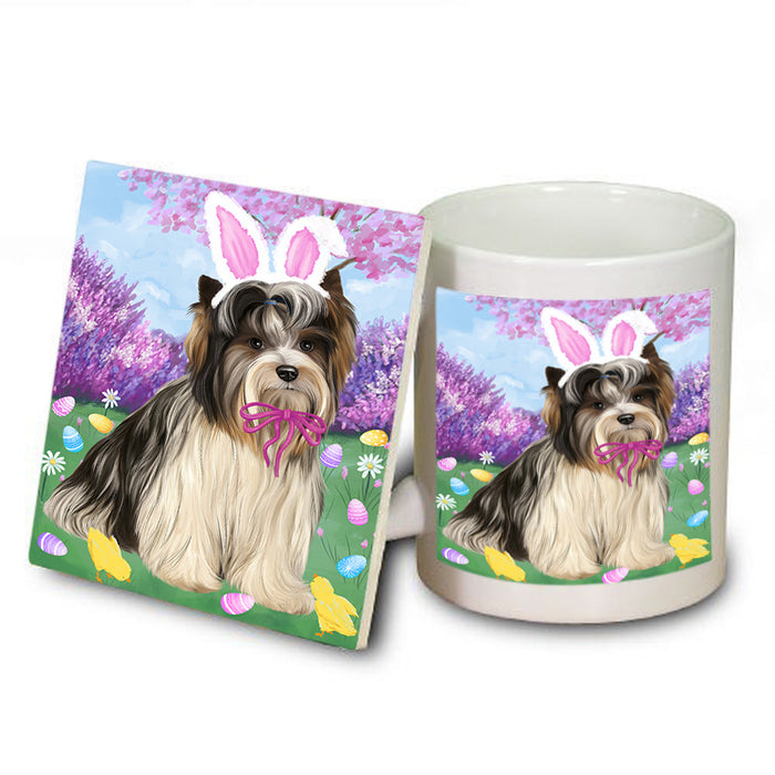 Easter Holiday Biewer Terrier Dog Mug and Coaster Set MUC56870