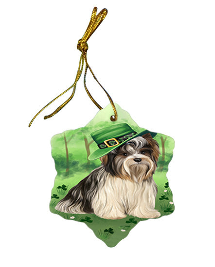 St. Patricks Day Irish Portrait Biewer Terrier Dog Star Porcelain Ornament SPOR57922