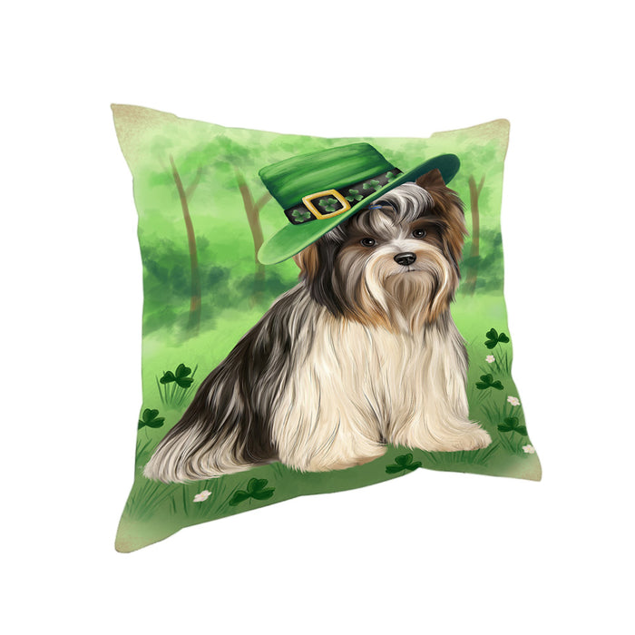 St. Patricks Day Irish Portrait Biewer Terrier Dog Pillow PIL86040