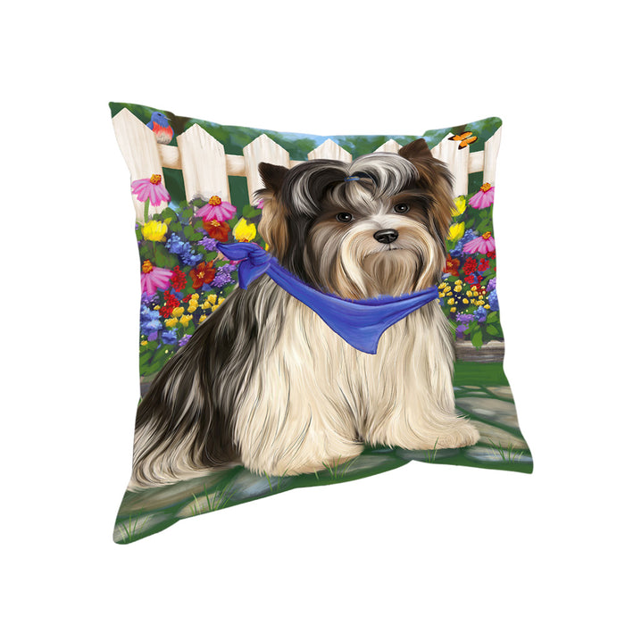 Spring Floral Biewer Terrier Dog Pillow PIL65104